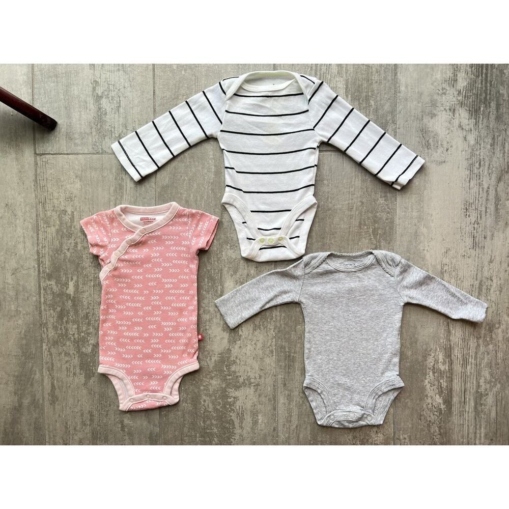 Baby Girl Unisex Boy Boho 3 Piece Set Long & Short Sleeve Bodysuit Newborn NB